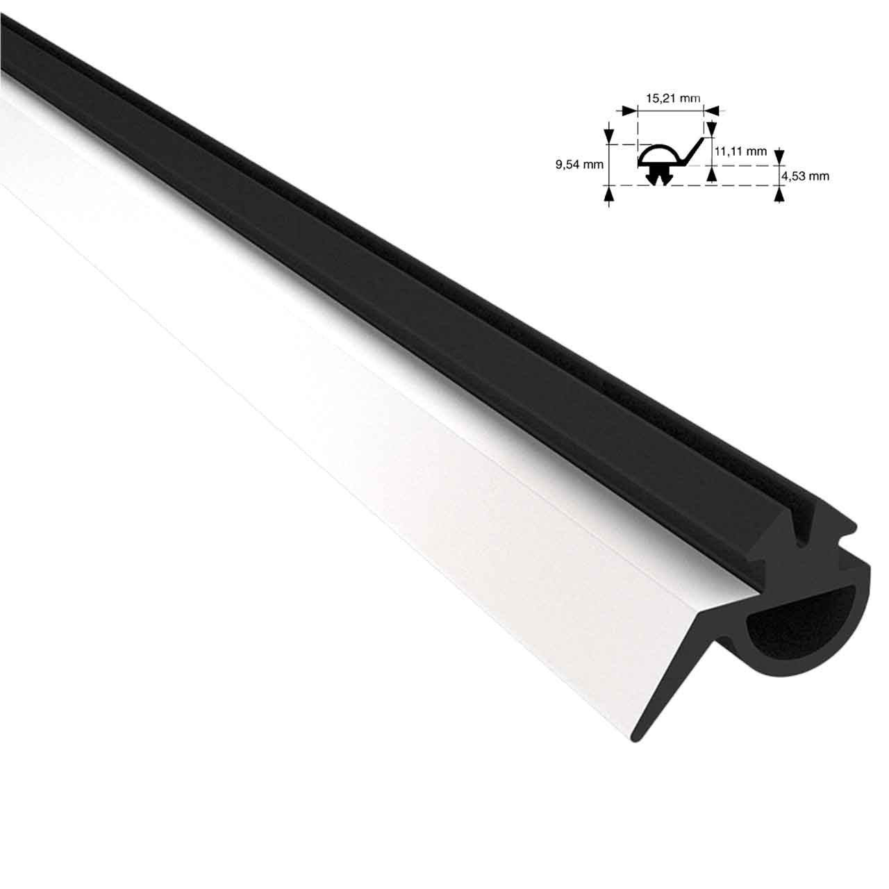 Gummidichtung EPDM für Alu-Mittel & Randprofil für Stegplatten und Glas / Meterware