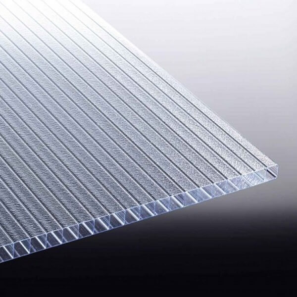 Polycarbonat 16mm glasklar-eiskristall liegend