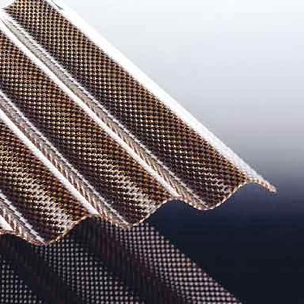 Polycarbonat Welle Wabe 76/18 bronze liegend