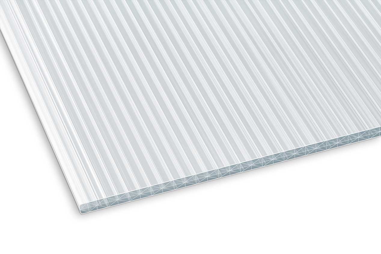 Doppelstegplatten Polycarbonat 16mm X-Struktur opal/weiß