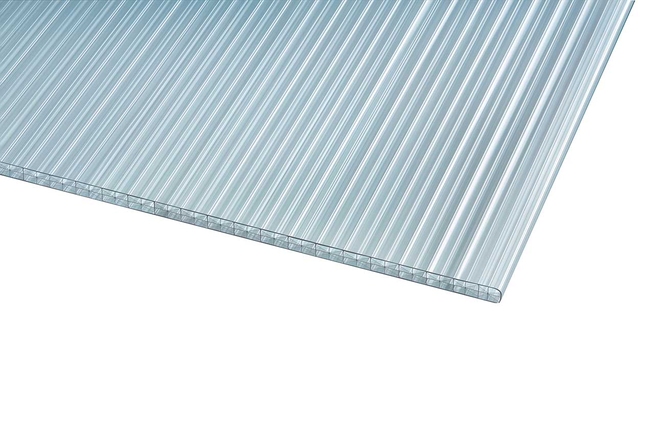 Doppelstegplatten Polycarbonat 16mm X-Struktur farblos/klar
